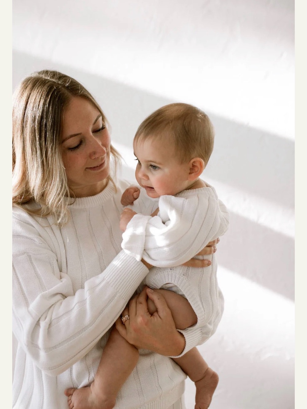 OAT Mama & Mini Matching White Sweater Set